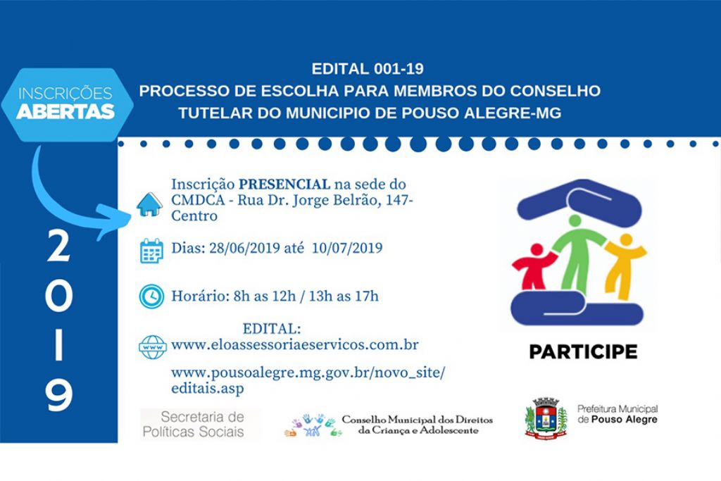 Inscrições para processo de escolha do Conselho Tutelar estão abertas