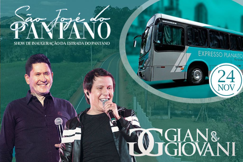 Show com dupla Gian e Giovani no Pantano terá transporte público gratuito