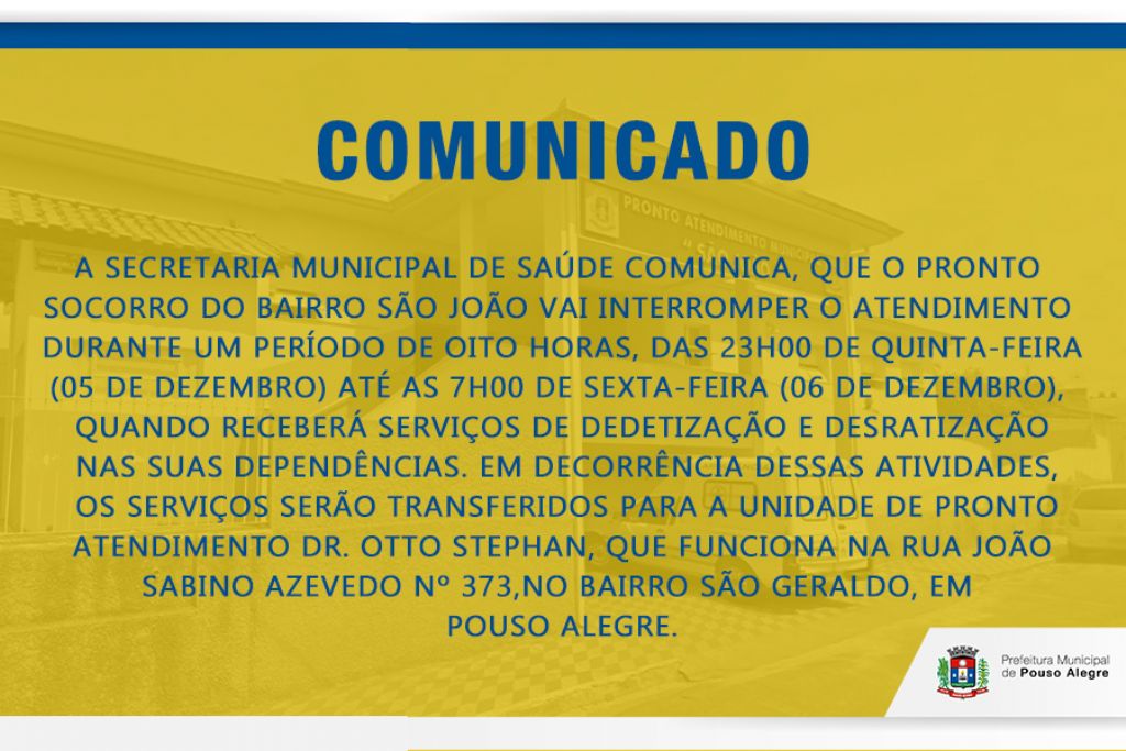 Atendimento no Pronto Socorro do bairro São João