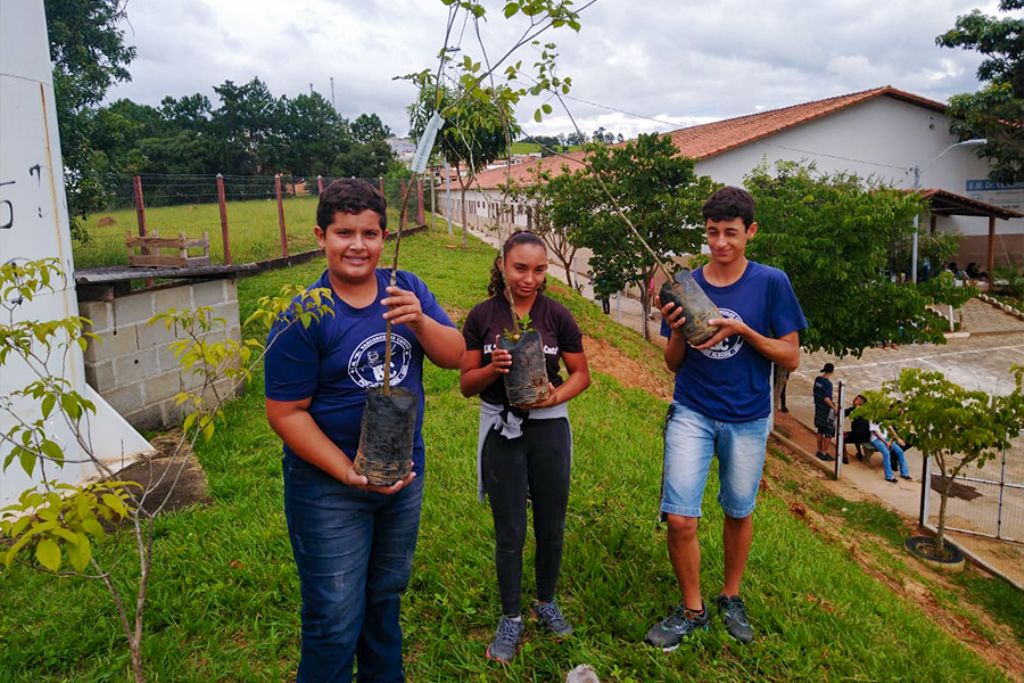 Empresa faz plantio de árvores em escola municipal