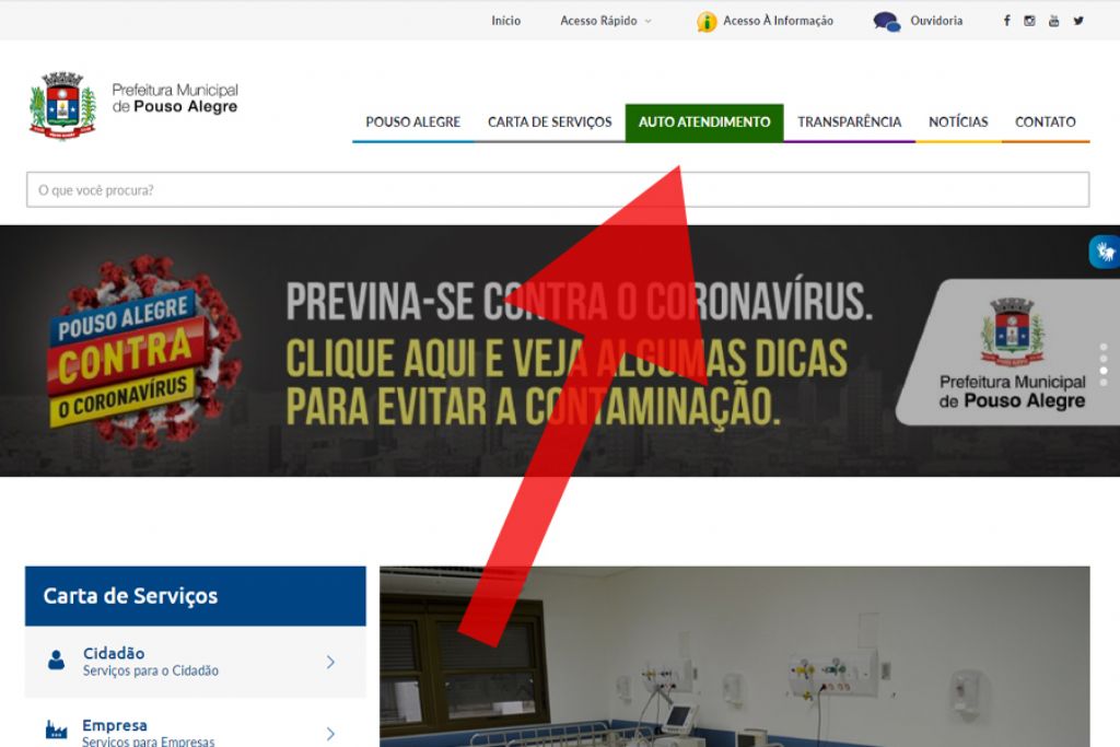 Serviços disponíveis através do AUTOATENDIMENTO da Prefeitura de Pouso Alegre