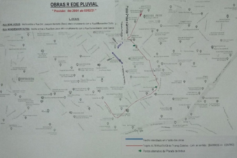 Ruas ficarão interditadas para obras na rede pluvial em Pouso Alegre