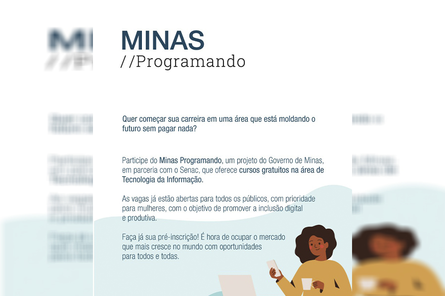 Inscrições para cursos gratuitos pelo projeto Minas Programando estão abertas