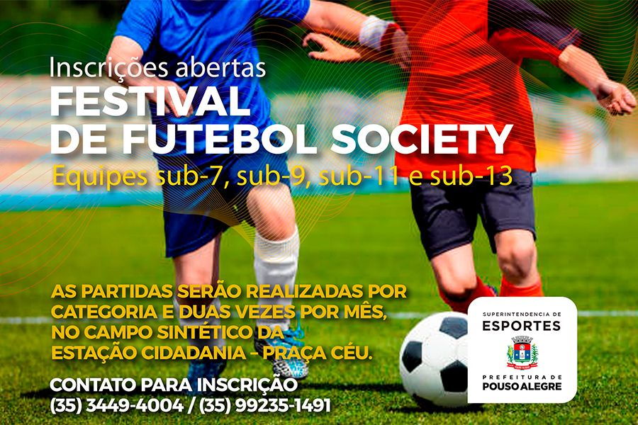 Inscrições abertas para o festival de futebol society de base