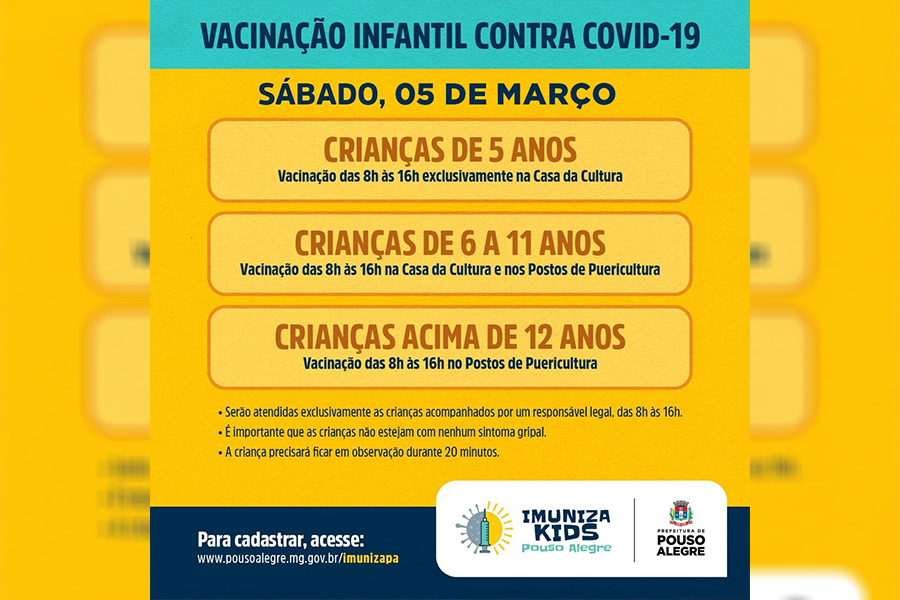 Prefeitura lança campanha Imuniza Kids e promove dia de vacinação neste sábado (5)