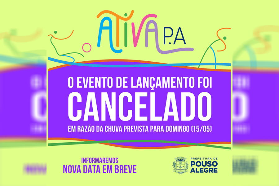 Prefeitura adia evento no parque municipal devido à previsão de chuvas para o final de semana