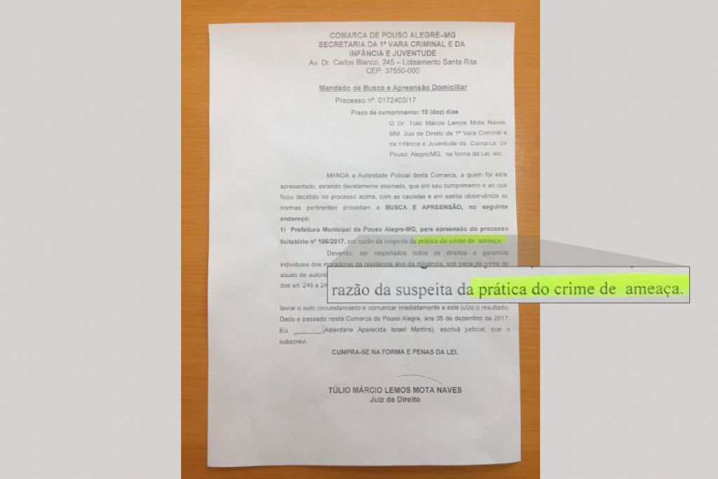 ESCLARECIMENTO SOBRE DILIGÊNCIA DA POLÍCIA CIVIL NA PREFEITURA DE POUSO ALEGRE