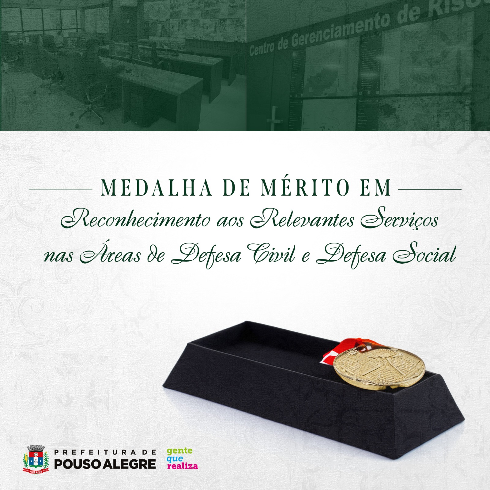 Imagem Noticia: Prefeitura recebe Medalha de Mérito em Reconhecimento aos Relevantes Serviços nas Áreas de Defesa Civil e Defesa Social